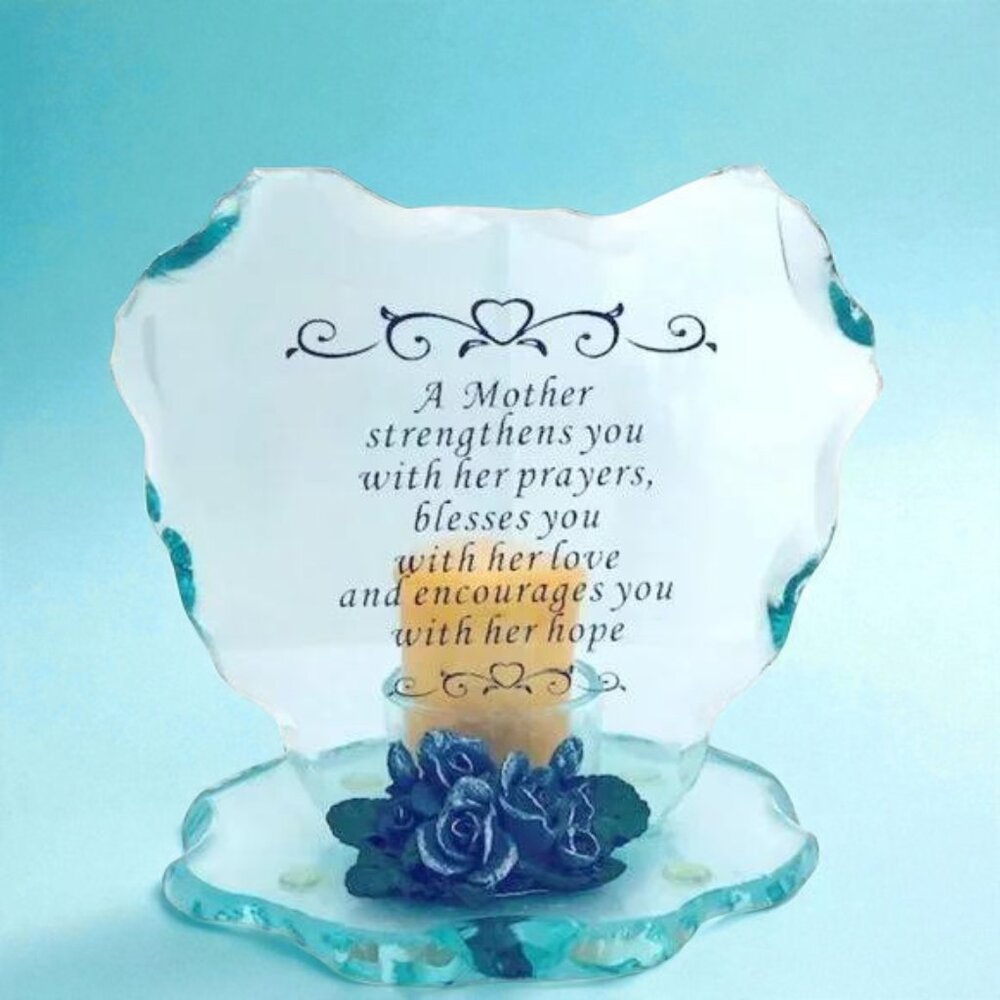 “Mother” Glass Heart Keepsake with Votive